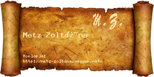 Metz Zoltána névjegykártya